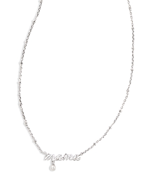 Shop Kendra Scott Mama Script Pendant Necklace, 19 In Silver White Pearl