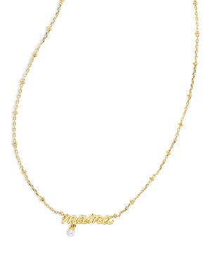Shop Kendra Scott Mama Script Pendant Necklace, 19 In Gold White Pearl