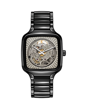 Rado True Square Watch, 38mm X 44mm In Silver/black