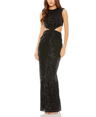 Mac Duggal - Sequin Twist Cut Out Open Back Gown