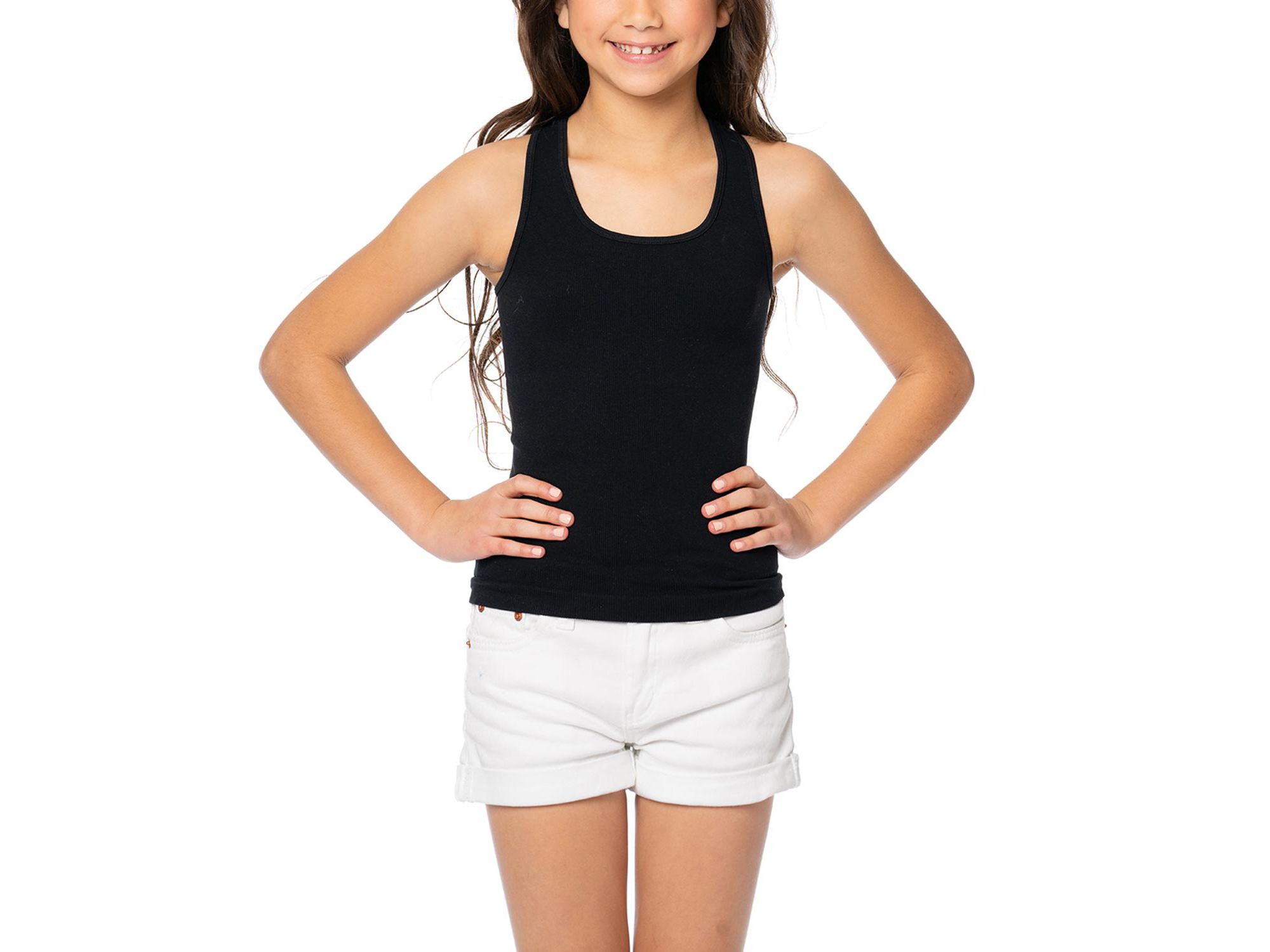 Girls' Ribbed Racer Back Tank Top - (10-14) Big Kid — Image 8