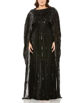 Mac Duggal - Embellished Column Cape Gown