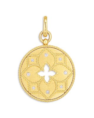 Roberto Coin - 18K Yellow Gold Venetian Princess Diamond Flower Disc Pendant