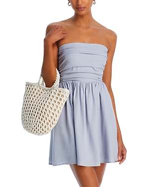 Shop Aqua Strapless Mini Dress - 100% Exclusive In Sky Blue