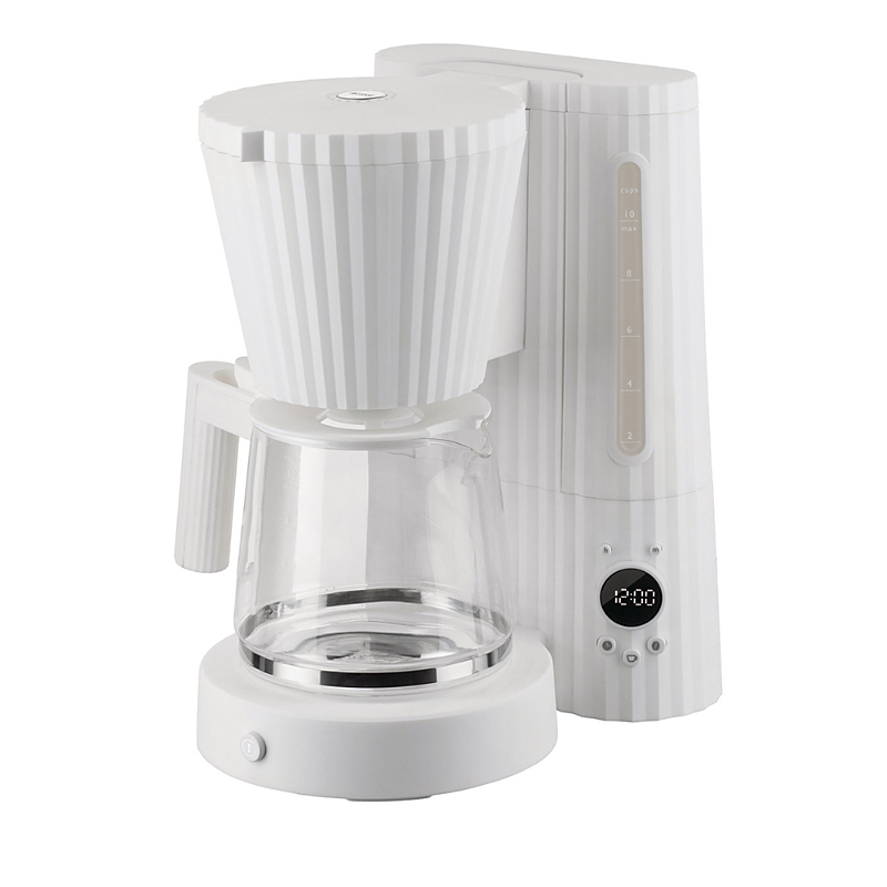 Alessi Plisse Filter 10 Cup Coffee Machine In White