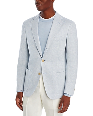 Shop Eleventy Linen & Cotton Jersey Unstructured Slim Fit Sport Coat In 08 Denim