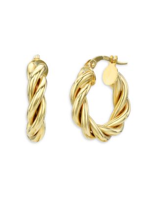 Zoe Lev - 14K Yellow Gold Twist Small Hoop Earrings