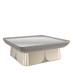 Shop Caracole Zenith Cocktail Table In Charcoal/gold