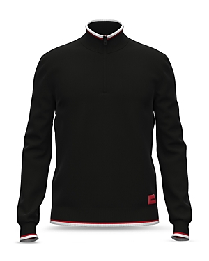Shop Hugo Saikk Quarter Zip Pullover Sweater In Black
