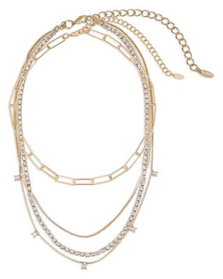 Cubic Zirconia Chain Necklaces, 14&amp;quot;/15&amp;quot;-19&amp;quot;/20&amp;quot;, Set of 4