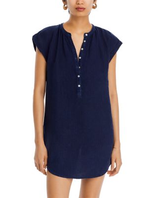 Bella Dahl - Linen Cap Sleeve Henley Mini Dress