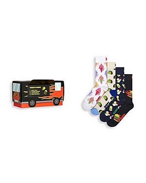 Shop Happy Socks Food Truck Crew Socks Gift Set, Pack Of 4 In White