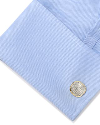 White Pav&eacute; Crystal Stud & Cufflink Set