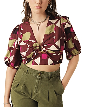 Aymar Puff Sleeve Cropped Top