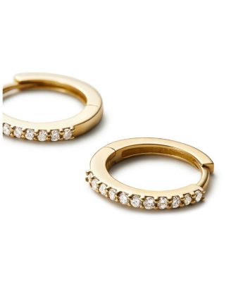 10K Gold Lab Grown Diamond Huggie Hoops