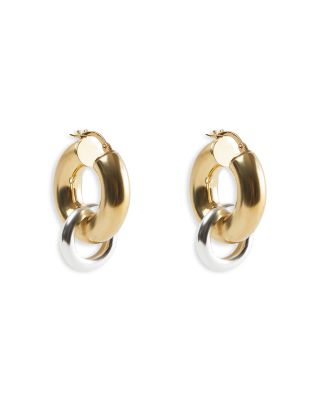 Argento Vivo Two Tone Double Hoop Earrings