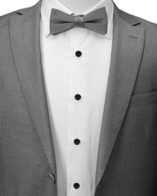 Silver-Tone Round Onyx Stud & Cufflink Set