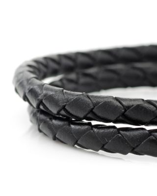 Mandalorian Helmet Double Wrap Leather Bracelet