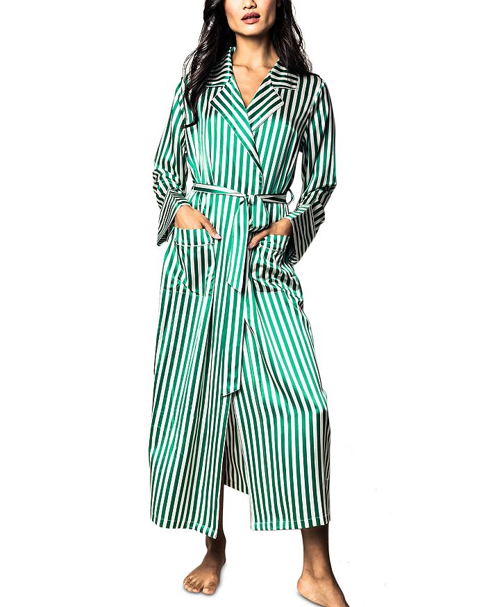 Petite Plume Mulberry Silk Striped Robe Bloomingdale s