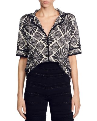 Sandro Nil Jacquard Cardigan