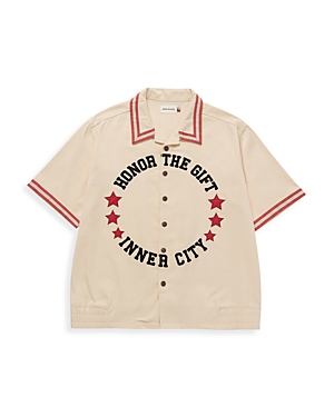 Honor the Gift Oversized Fit Varsity Traditional Short Sleeve Snap Button Shirt