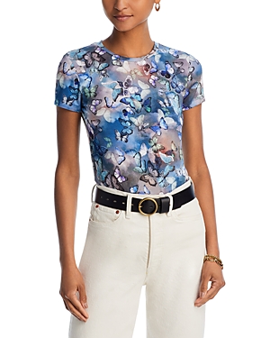Shop L Agence L'agence Ressi Butterfly Top In Blue Multi Butterfly