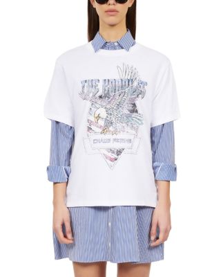 The Kooples Lace Up Graphic Tee
