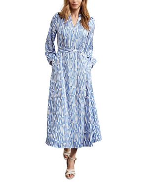 Shop Hobbs London Limited Deanery Shirt Dress In Blue Ivory