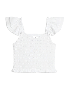 Shop Katiejnyc Girls' Joanna Smocked Crop Top - Big Kid In White