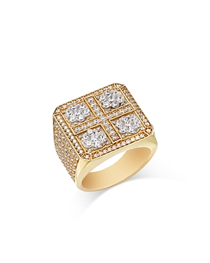 Shop Bloomingdale's Men's Diamond Ring In 14k Yellow Gold, 2.50 Ct. T.w. - 100% Exclusive