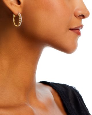 Diamond Hoop Earrings in 14K White & Yellow Gold, 0.50 tcw 