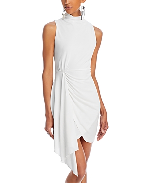 Shop Aqua Sleeveless Jersey Mock Neck Dress - 100% Exclusive In White