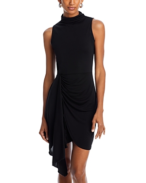 Shop Aqua Sleeveless Jersey Mock Neck Dress - 100% Exclusive In Black