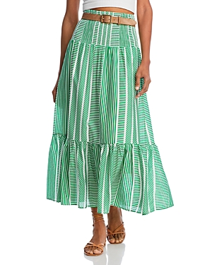 Shop Aqua Striped Midi Skirt - 100% Exclusive In Green