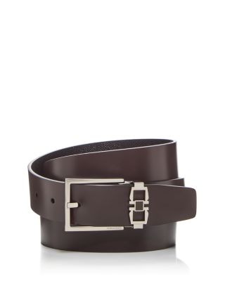 Ferragamo - Men's Double Gancini Buckle Reversible Leather Belt