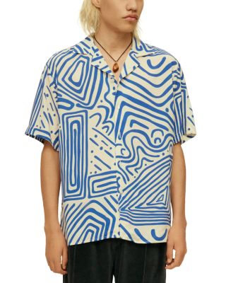 OAS - Eldovado Geo Print Relaxed Fit Button Down Camp Shirt
