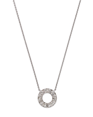 Bloomingdale's Diamond Open Circle Pendant Necklace In 14k White Gold, 18 - 100% Exclusive In Metallic