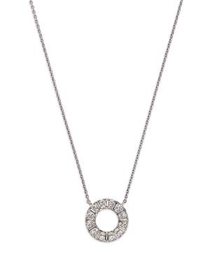 Bloomingdale's Diamond Open Circle Pendant Necklace In 14k White Gold, 18 In White