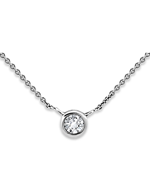 Shop Aqua Cubic Zirconia Solitaire Pendant Necklace, 16-18 - 100% Exclusive In Silver