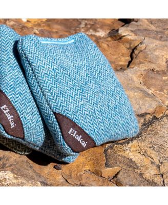 Herringbone Wool Aviator Cornhole Bags Above