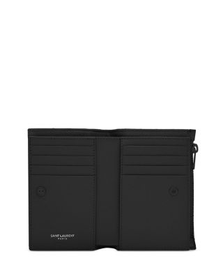 Cassandre MatelassÃ© Fragments Zipped Bi-fold Wallet in Grain De Poudre Embossed Leather