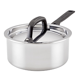 Shop Kitchenaid 5 Ply Stainless Steel 1.5 Qt Saucepan And Lid In Silver