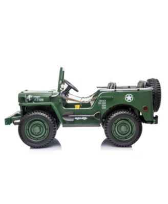 Unisex Willy Army Truck 24V 3-Seater Ride on Car - Ages 3 Years Plus