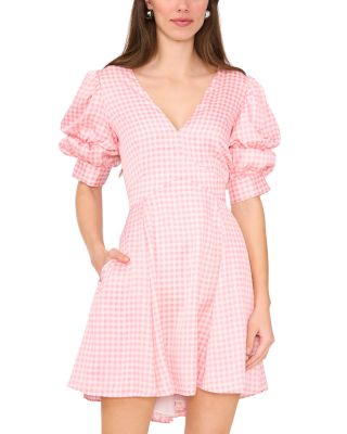 1.STATE - Puff Sleeve V Neck Mini Dress