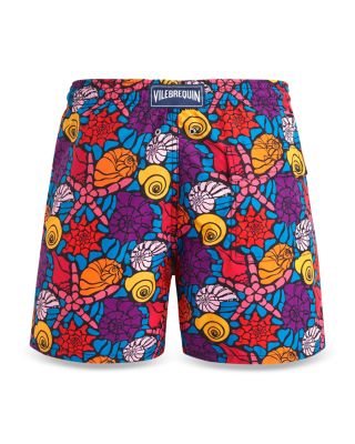 Moorea Noumea Sea Shells Print 5" Swim Trunks