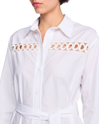 sandro white shirt dress SANDRO WHITE DRESS SIZE 40. (54)
