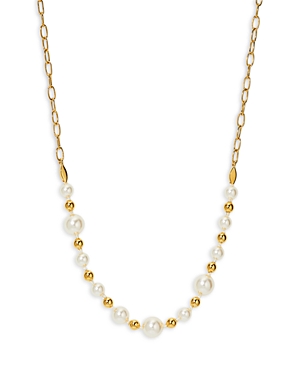 NADRI AJOA BY NADRI IMITATION PEARL STATEMENT NECKLACE IN 18K GOLD PLATED, 16-18