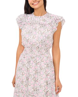 knee length dresses for ladies Nova Flutter Sleeve Midi Dress Dusty Rose main image 1