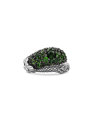 Shop Stephen Dweck Garden Of Stephen Faceted Chrome Diopside Open & Close Ring In Green/silver