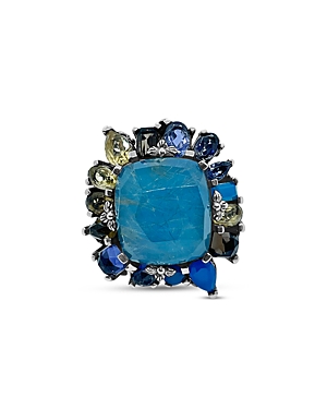 Shop Stephen Dweck Rockrageous Mixed Stone Ring In Blue